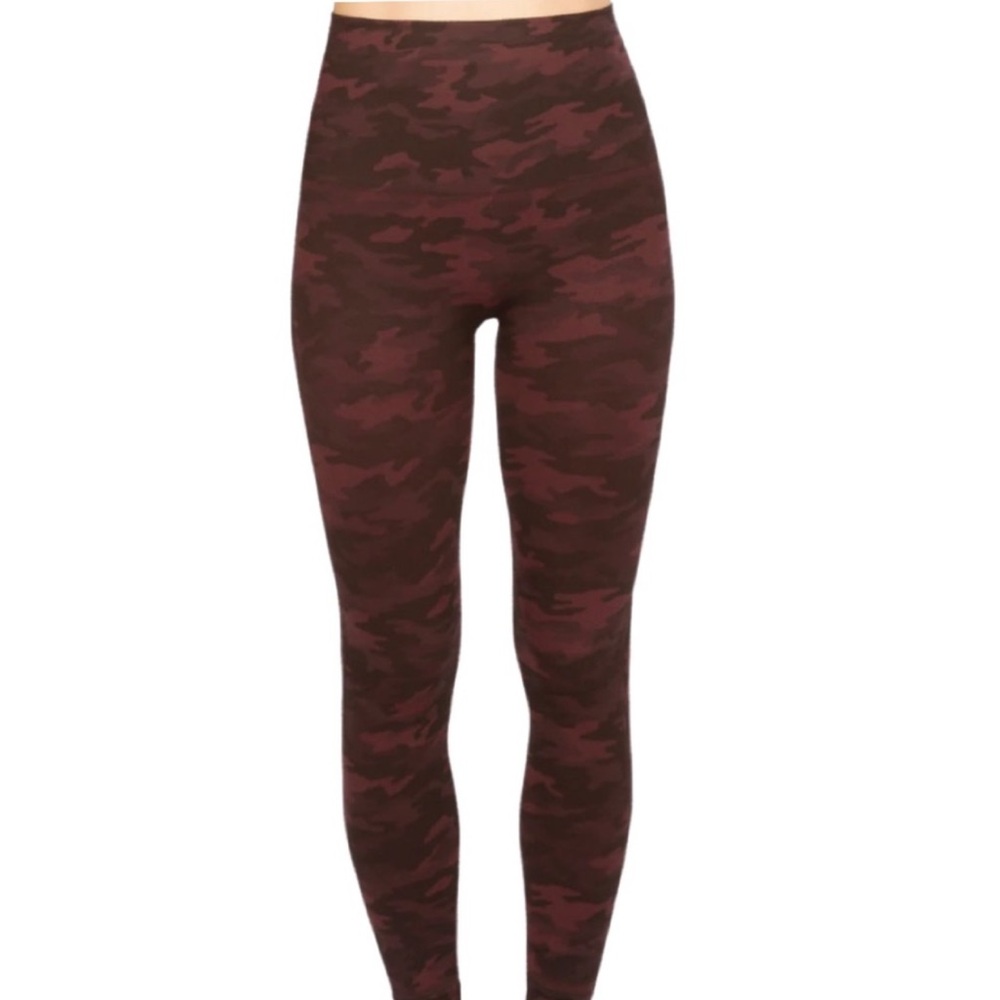 SPANX maroon Camo Leggings XS